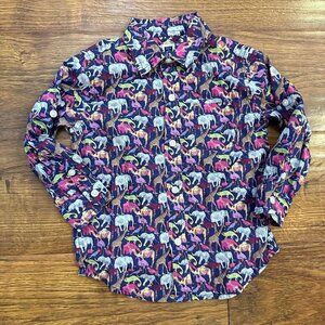 Janie and Jack animal printed button up shirt